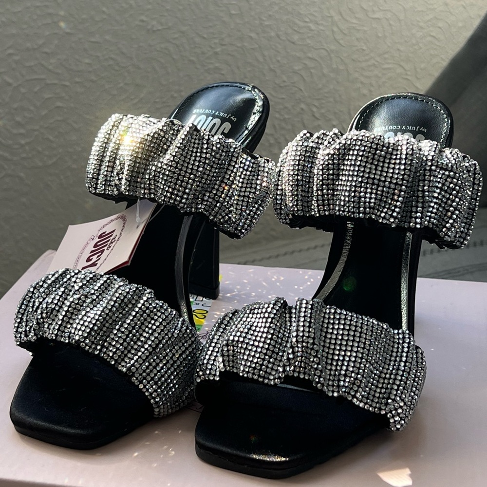 Rhinestone Slip-on Heels